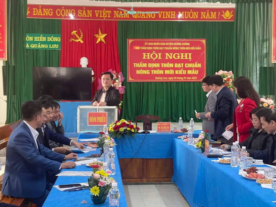 Hội nghị thẩm định, bỏ phiếu xét công nhận thôn Hiền Đông- xã Quảng Lưu đạt chuẩn NTM năm 2022.