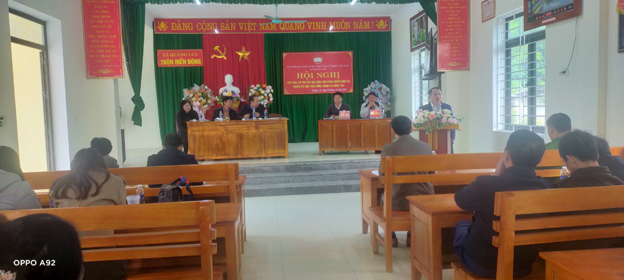 Hội nghị tiếp xúc cử tri trước kỳ họp thứ 9 của đại biểu HĐND xã Quảng Lưu, khóa XXI nhiệm kỳ 2021 -2026